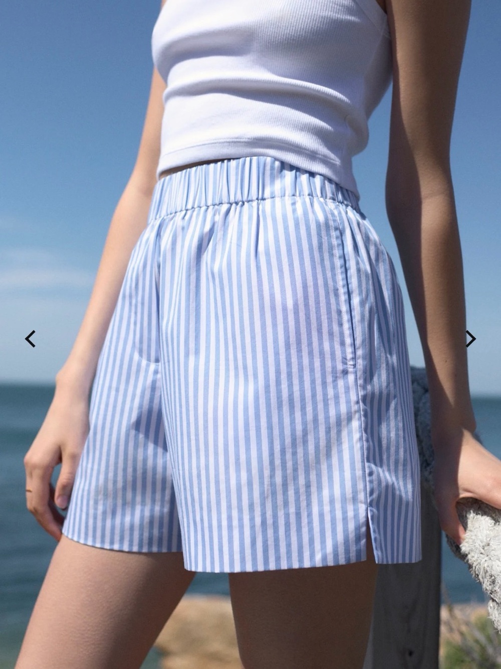 Sold Out NYC The Everything Shorts NWT in French Blue Stripe